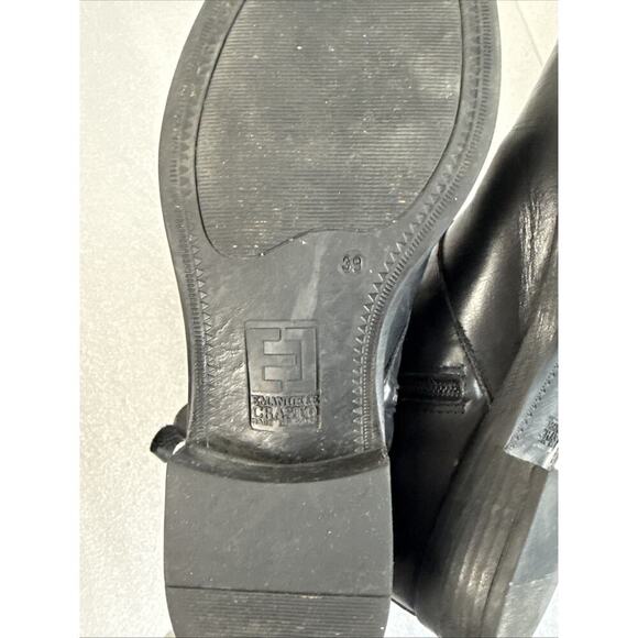 Emanuele Crasto boots Woman 39 EU 9 black Leather Double Buckle Italian Combat - Picture 11 of 14